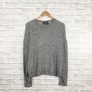 The Kooples Sweet Fleece sleeve snap buttons Sweatshirt gray size 3